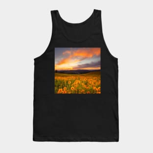 Beautiful landscap flowers and sunset Tank Top